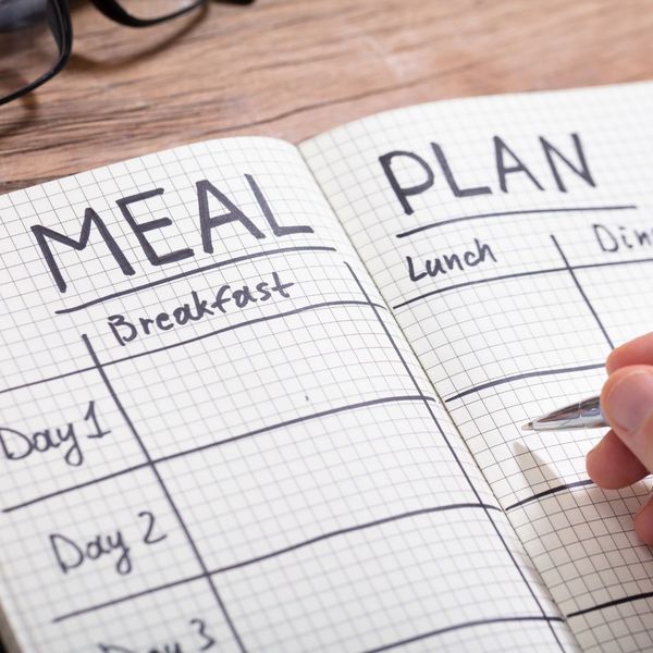 Person completing a meal plan. 