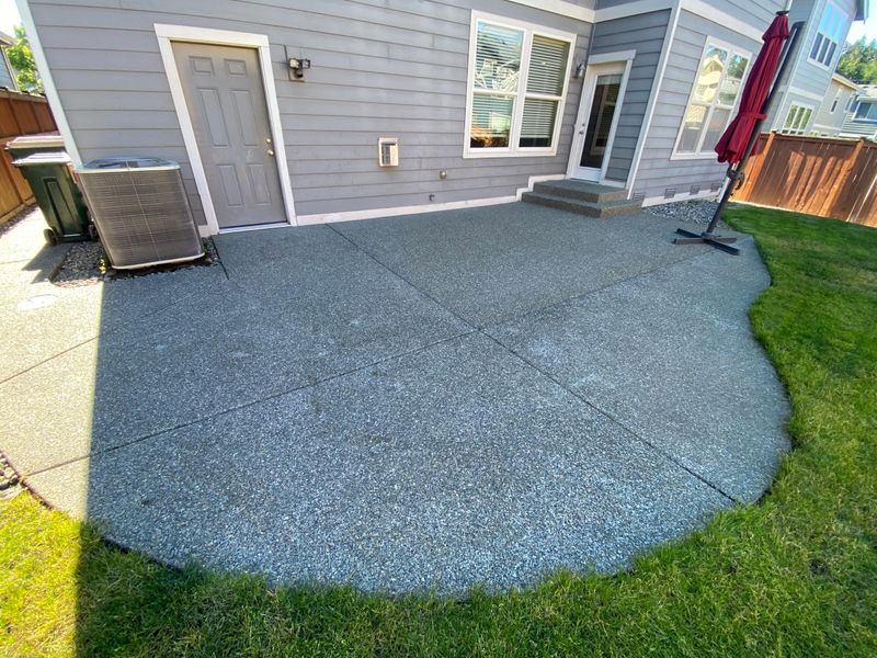 clean patio in backyard
