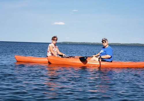 Two people kayaking