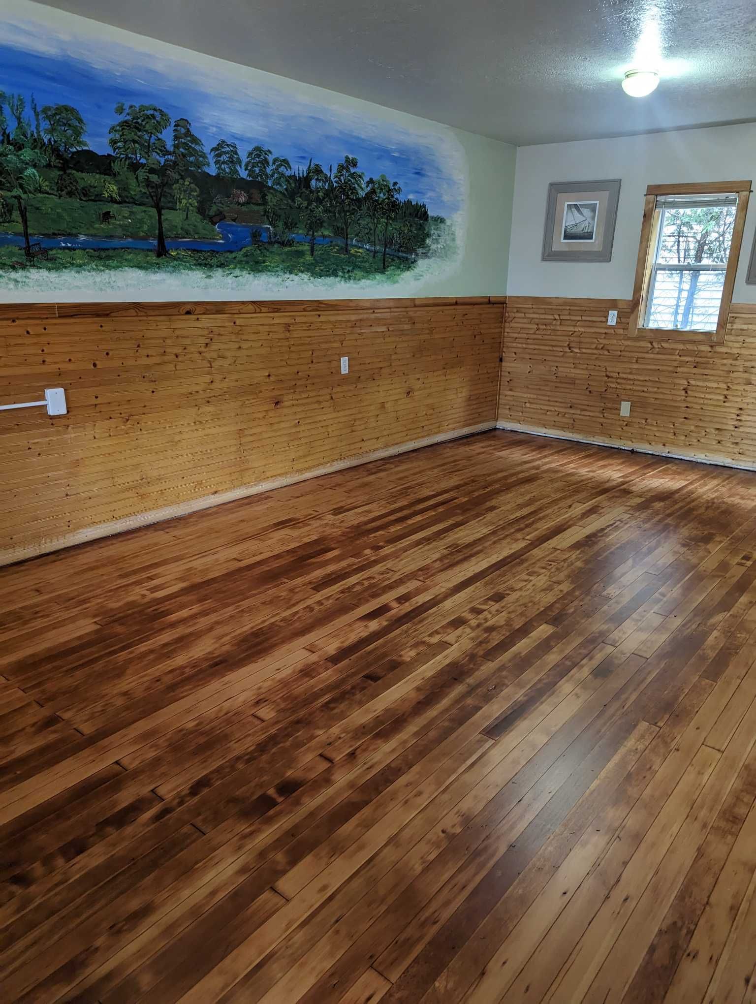 a new wood floor in room number nine