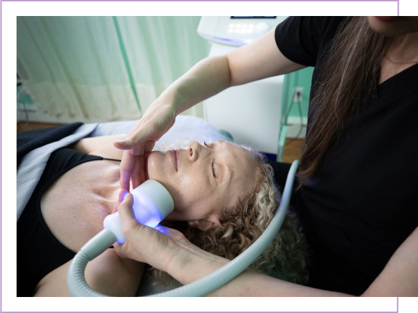 woman getting a cryo facial