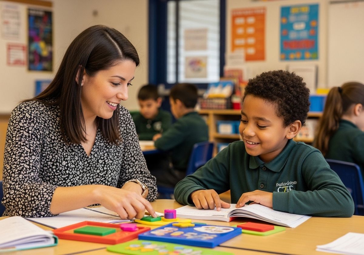 Engaged learning between teacher and student.