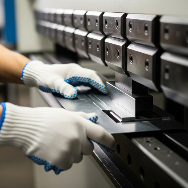 Technician expertly forming sheet metal, emphasizing custom fabrication skill.