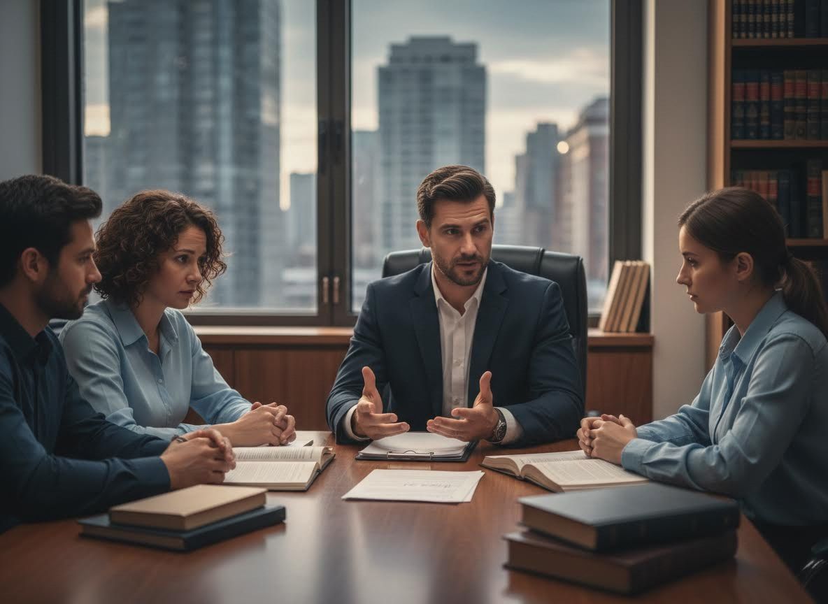 Lawyer leading a professional meeting