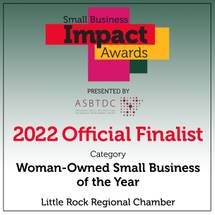 Little Rock Chamber Small Business Impact Awards Badge for Woman-Owned Business Finalist