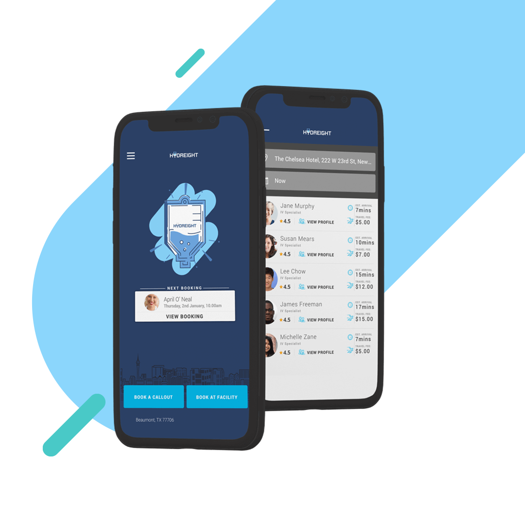 Hydreight app on mobile devices Hydreight app on mobile devices