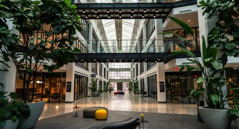 The interior of a mall.