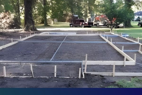 concrete foundation in progress