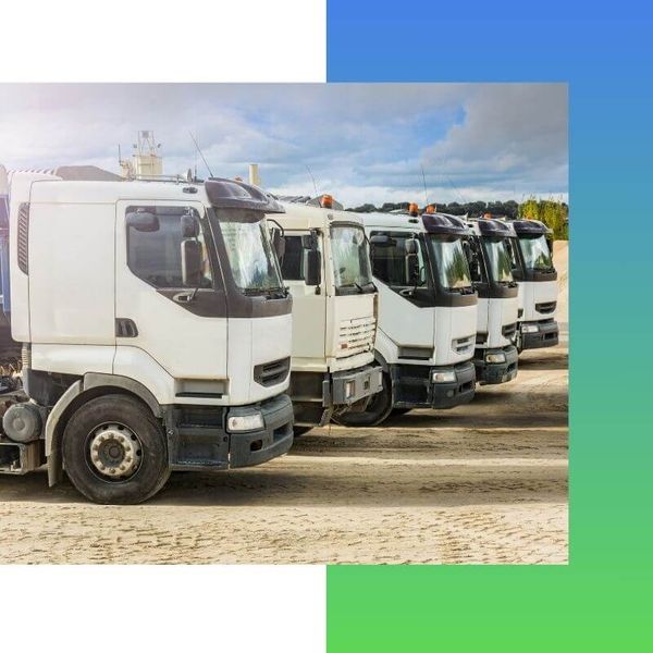 Fleet vehicles lined up