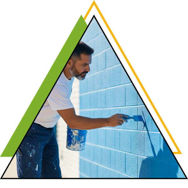 A commercial painting contractor working A commercial painting contractor working