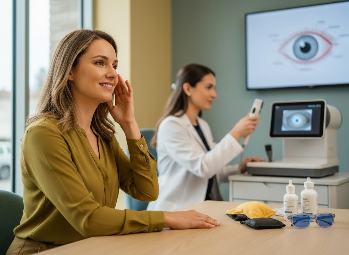 Patient Receiving Eye Exam from Optometrist