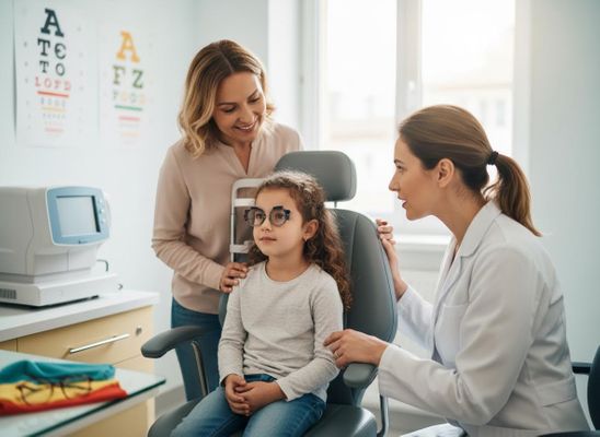 Young Girl's Eye Exam at the Optometrist