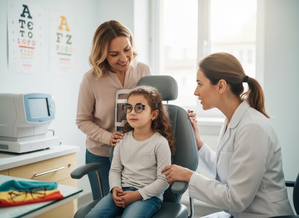 Young Girl's Eye Exam at the Optometrist
