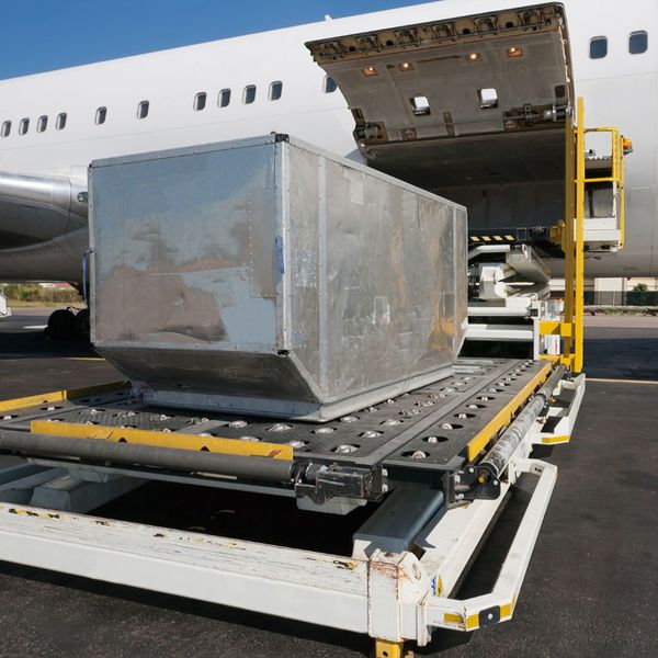 loading cargo onto plane