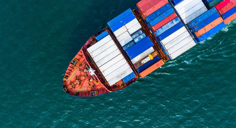 cargo container on ocean