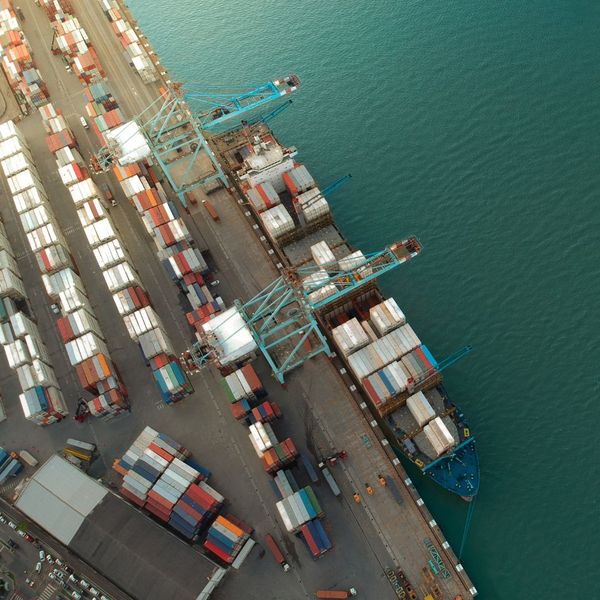 loading cargo freight at dock