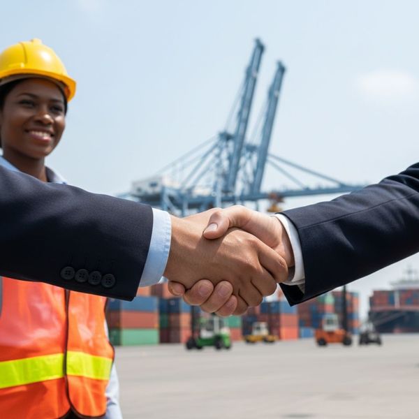 distributors shaking hands