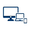 icon of computer, laptop, and phone