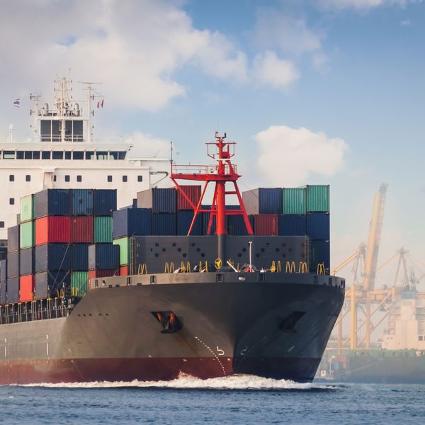 Shipping containers on a cargo ship Shipping containers on a cargo ship