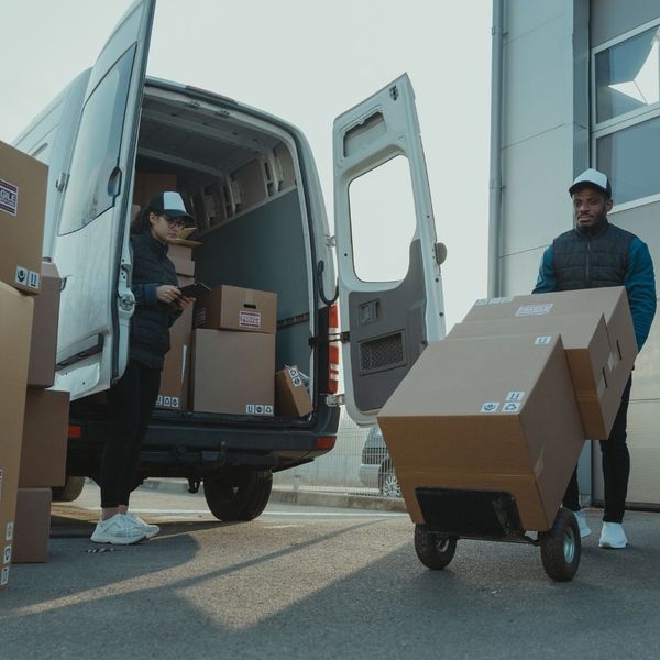 loading boxes into a van