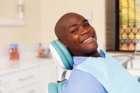 Man at dentist
