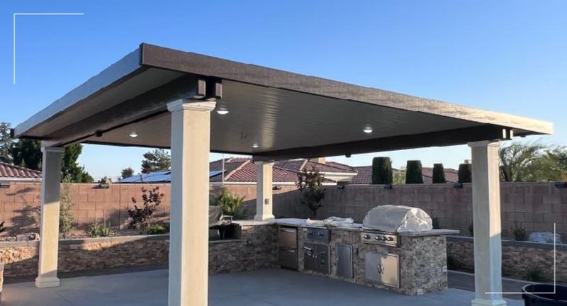 aluminum patio cover with grill area