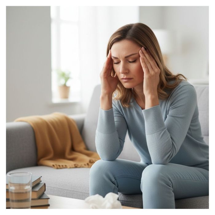 woman with flu like symptoms from a carbon monoxide leak