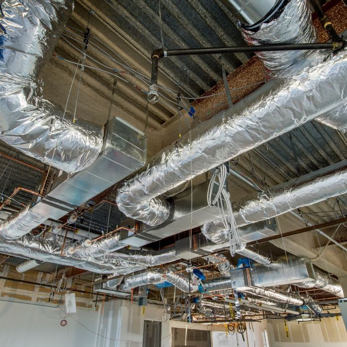 HVAC ductwork in a ceiling