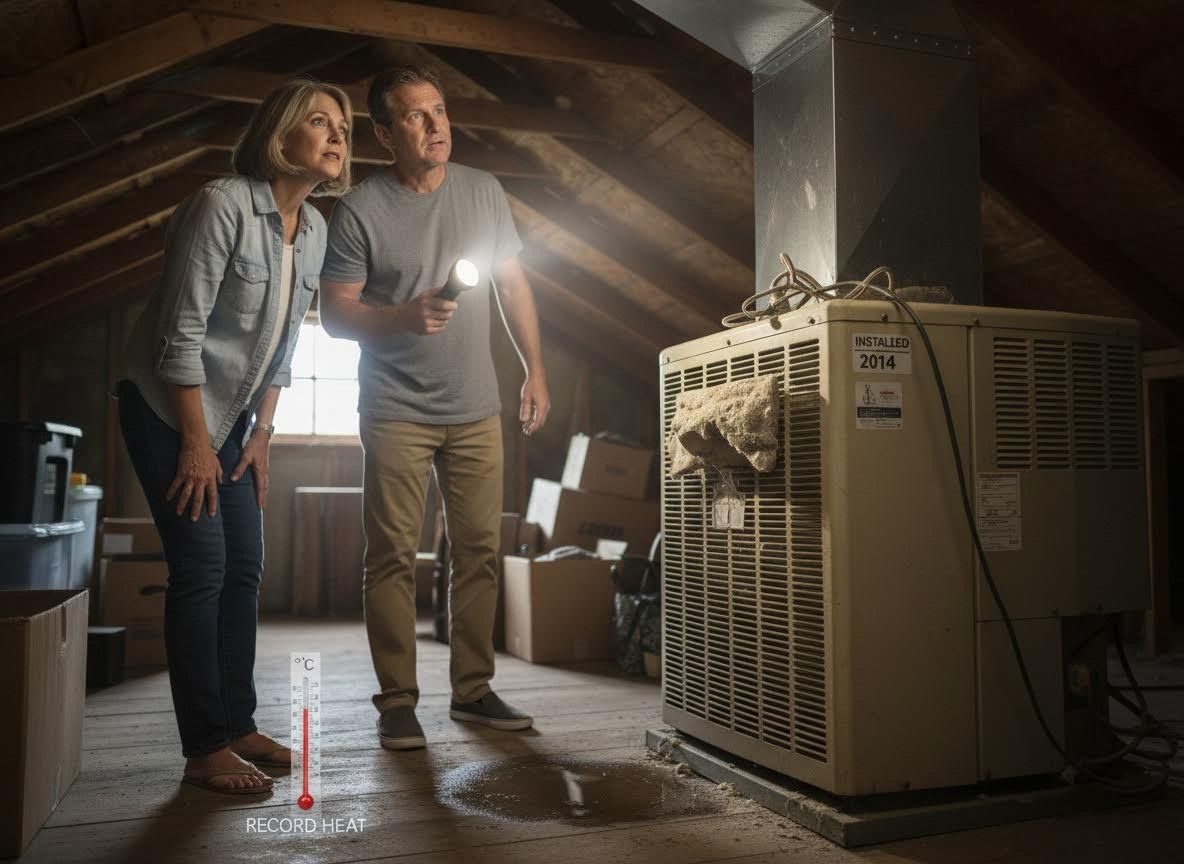Couple Discovers Leaking HVAC Unit in Hot Attic