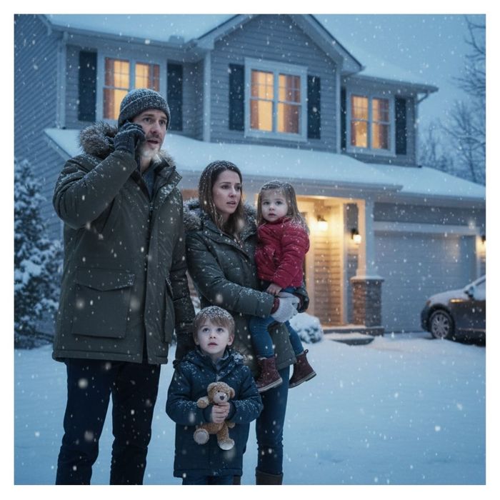 family standing outside after detecting a carbon monoxide leak