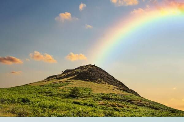 rainbow over mountain