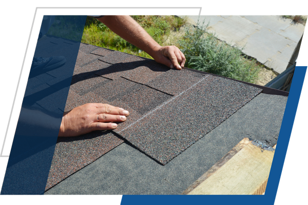 shingles being installed