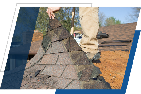 a roof being repaired