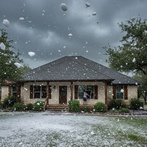 Home in a hail storm