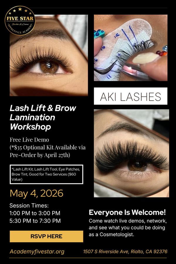 Aki Lashes Lash Lift and Brow Lamination Workshop