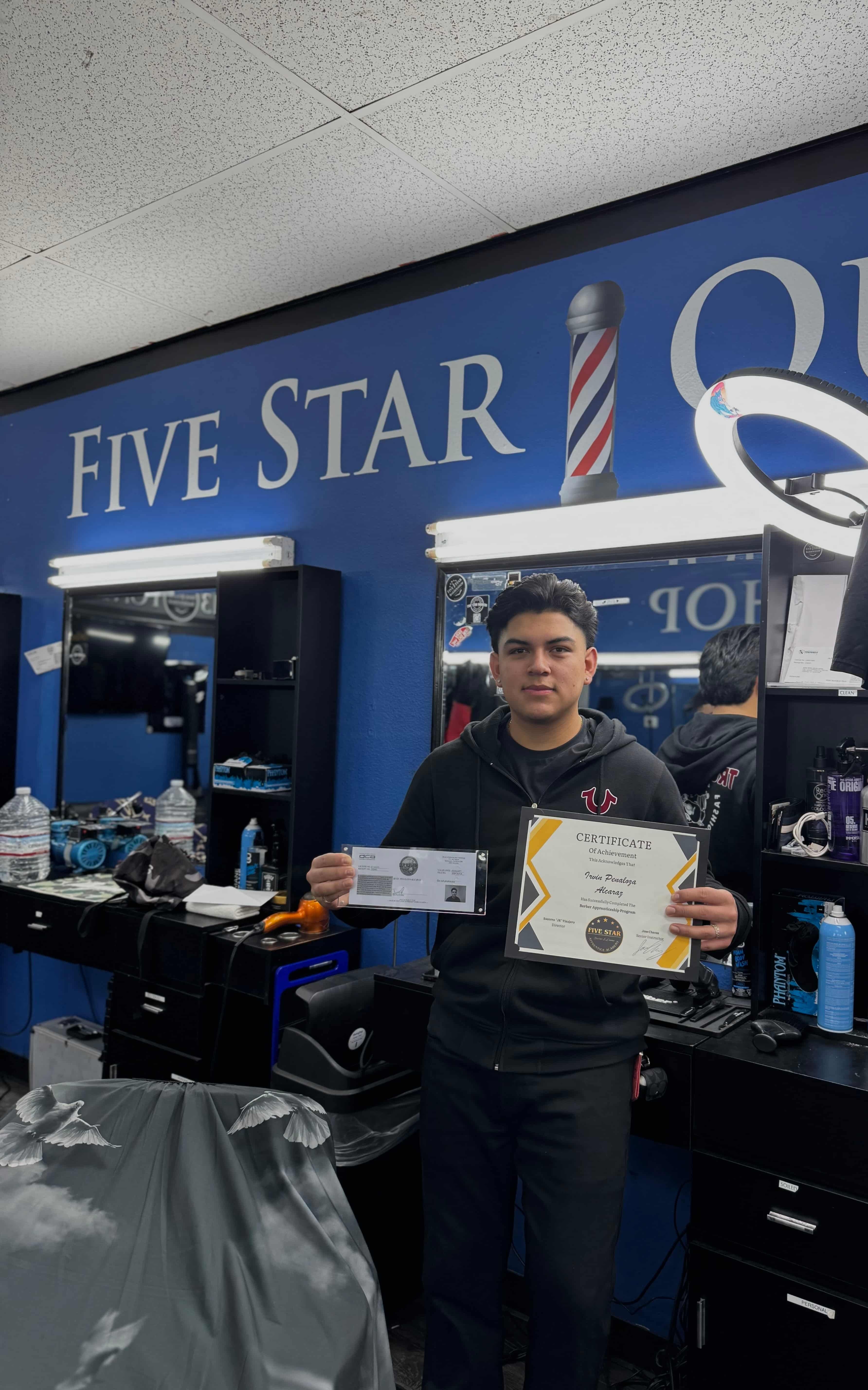 Student with barber license