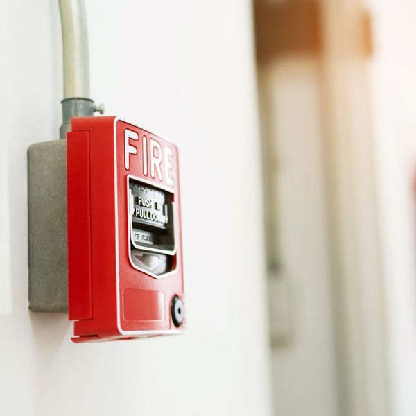 close up of fire alarm