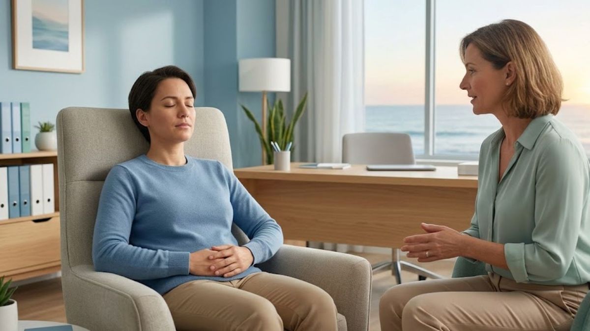a guided hypnosis therapy session