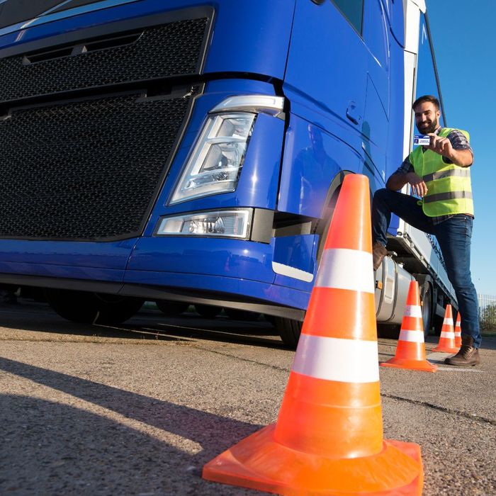 truck driver with his license