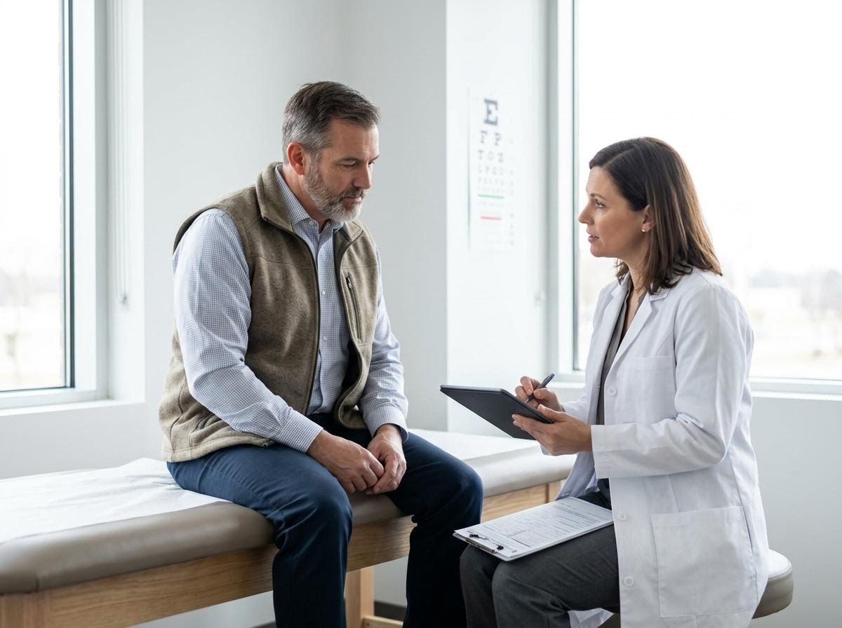 Doctor consulting with male patient