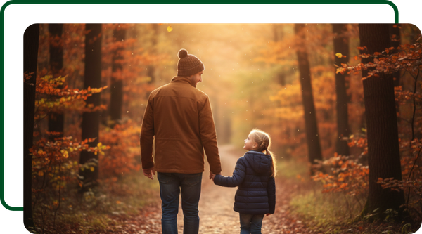 Father walking with his daughter