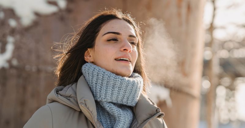 Woman wearing a scarf