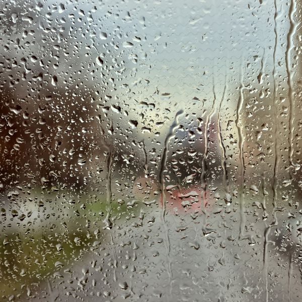 Water buildup on a window