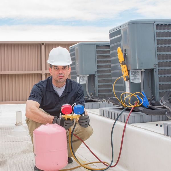 HVAC Contractor on a Roof