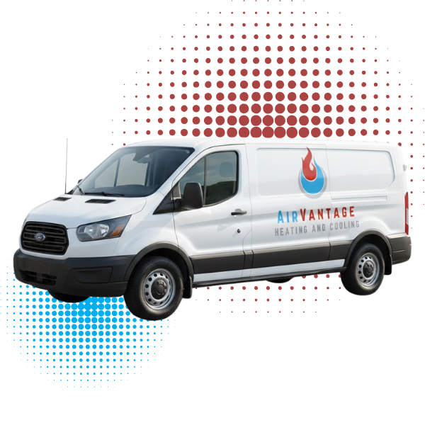 An Airvantage Heating and Cooling company van.