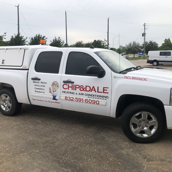 Chip & Dale Heating & Air branded truck