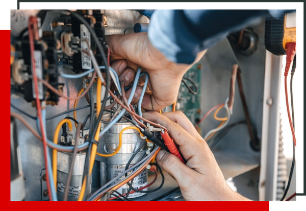 technician working on a furnace