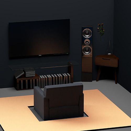 3D digital illustration of a living room
