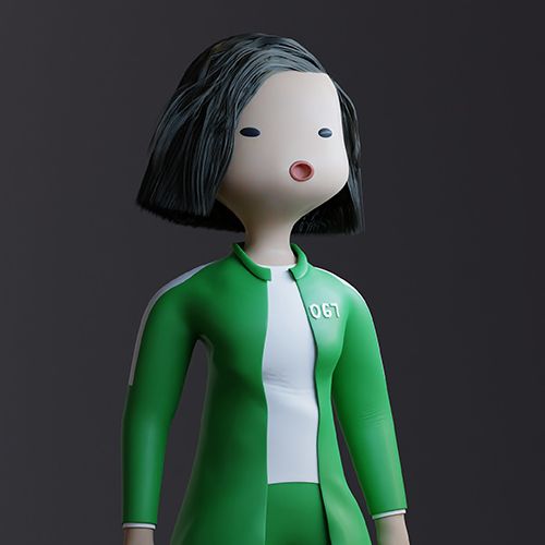3D rendering of a woman character