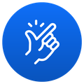 A circular blue icon with a white outline of a hand snapping its fingers, representing ease, speed, or saving time and effort. A circular blue icon with a white outline of a hand snapping its fingers, representing ease, speed, or saving time and effort.